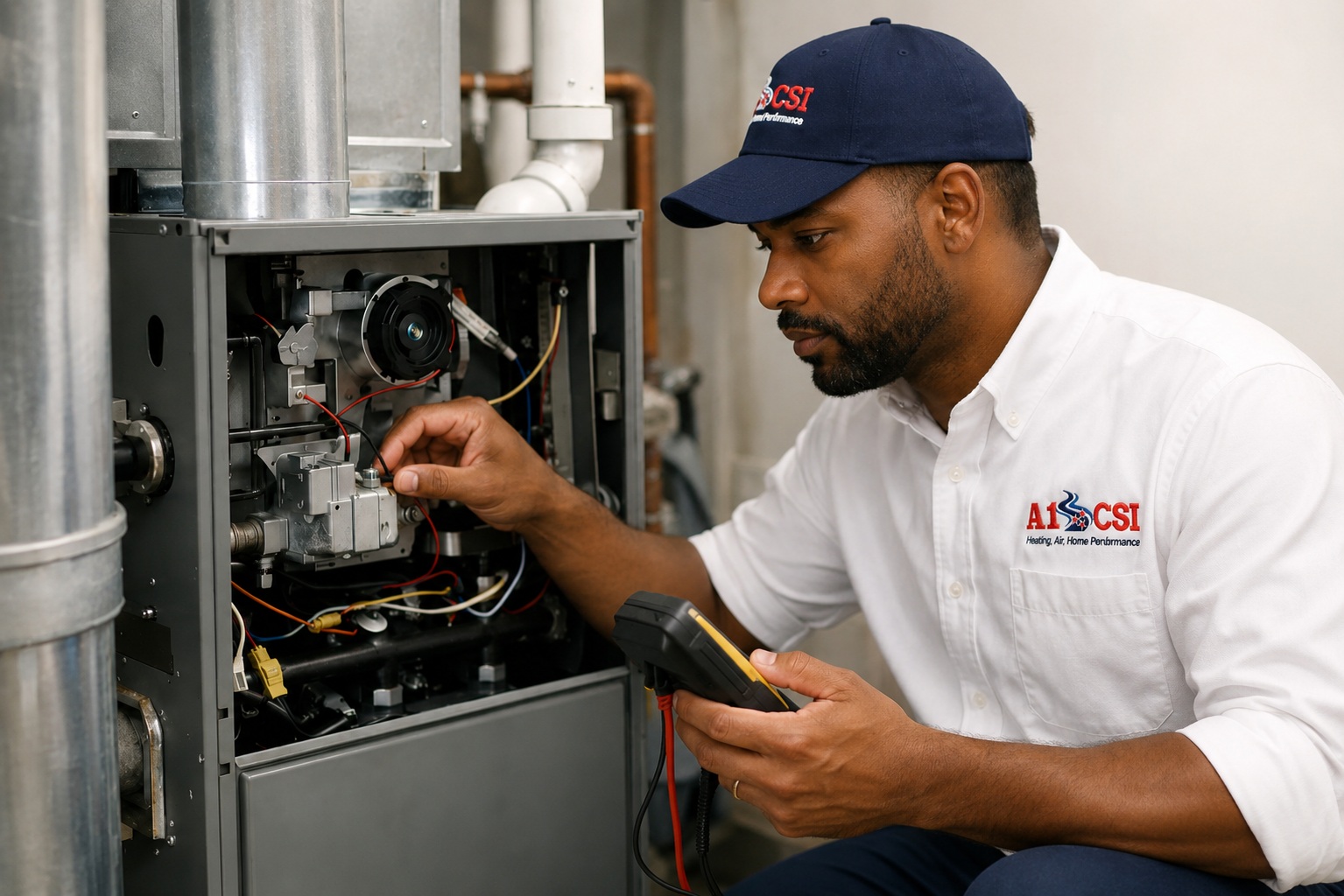 Service Technician working on an air handler