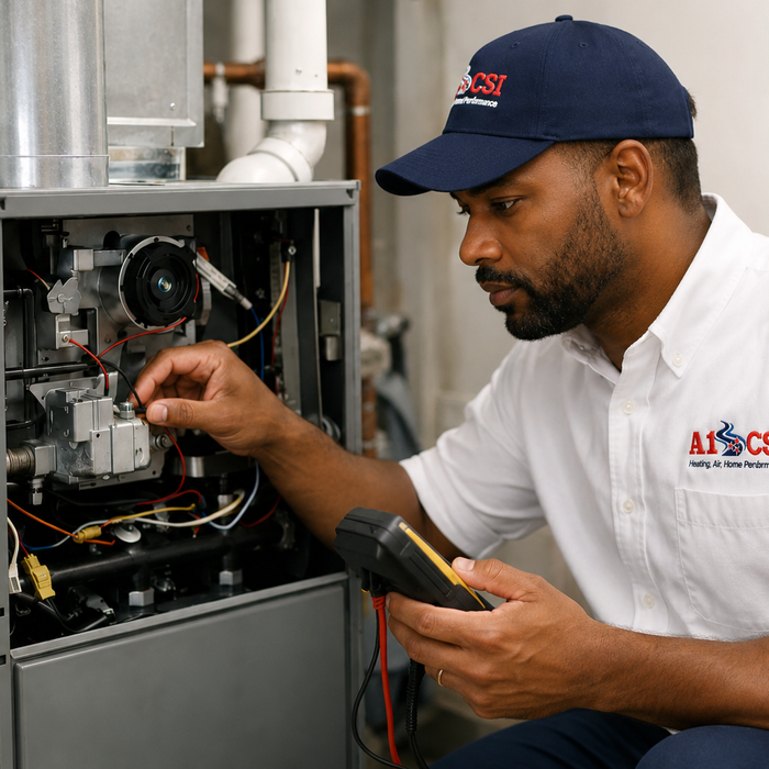 Service Technician working on an air handler